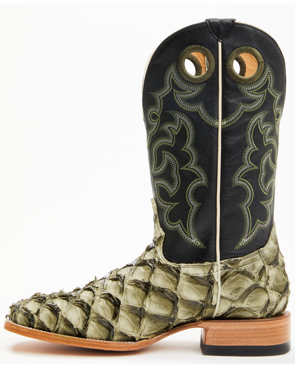 Cody James - Men's Malaga Exotic Pirarucu Western Boots - Broad Square Toe | Olive Cody James - Men's Malaga Exotic Pirarucu Western Boots - Broad Square Toe | Olive