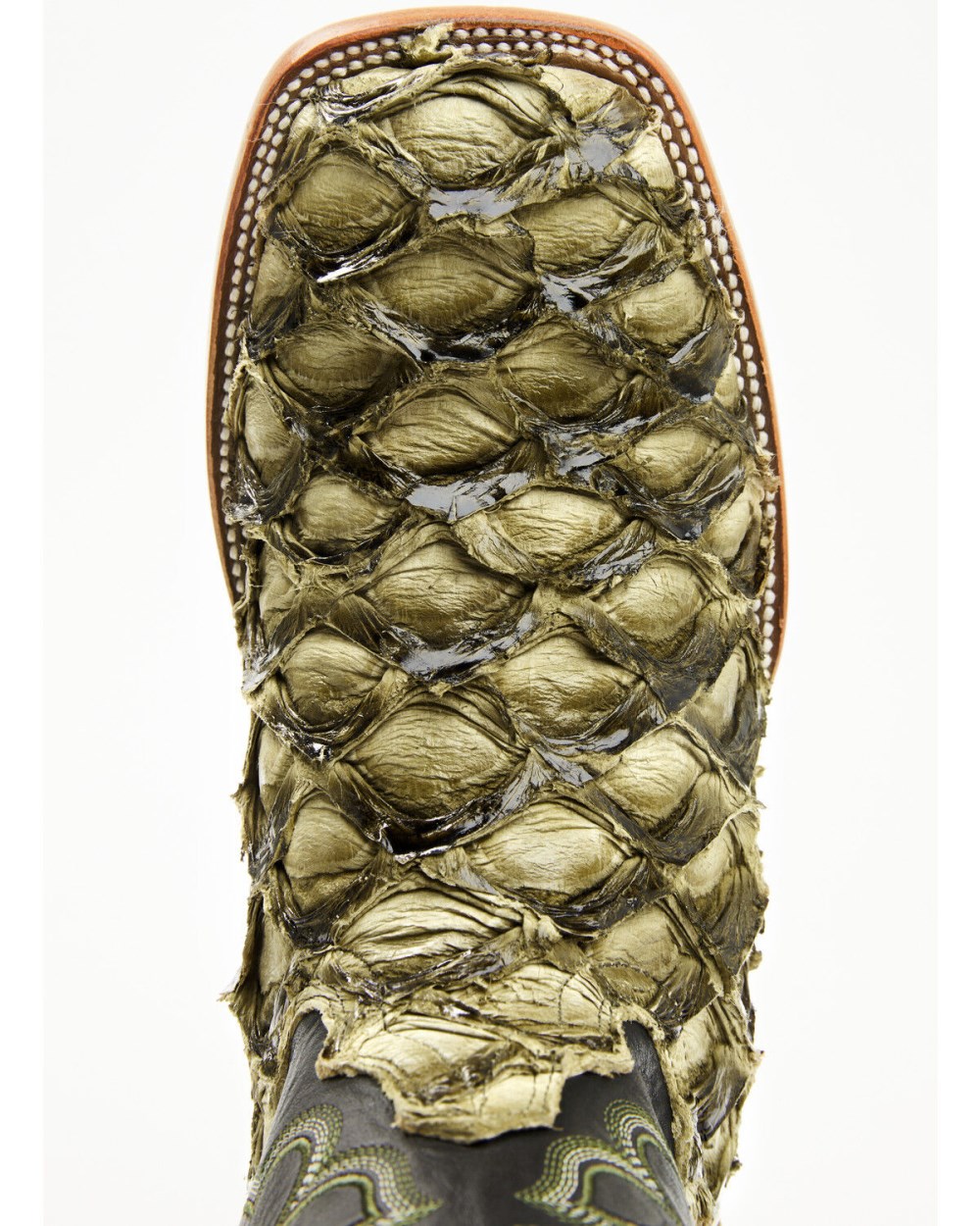 Cody James - Men's Malaga Exotic Pirarucu Western Boots - Broad Square Toe | Olive Cody James - Men's Malaga Exotic Pirarucu Western Boots - Broad Square Toe | Olive