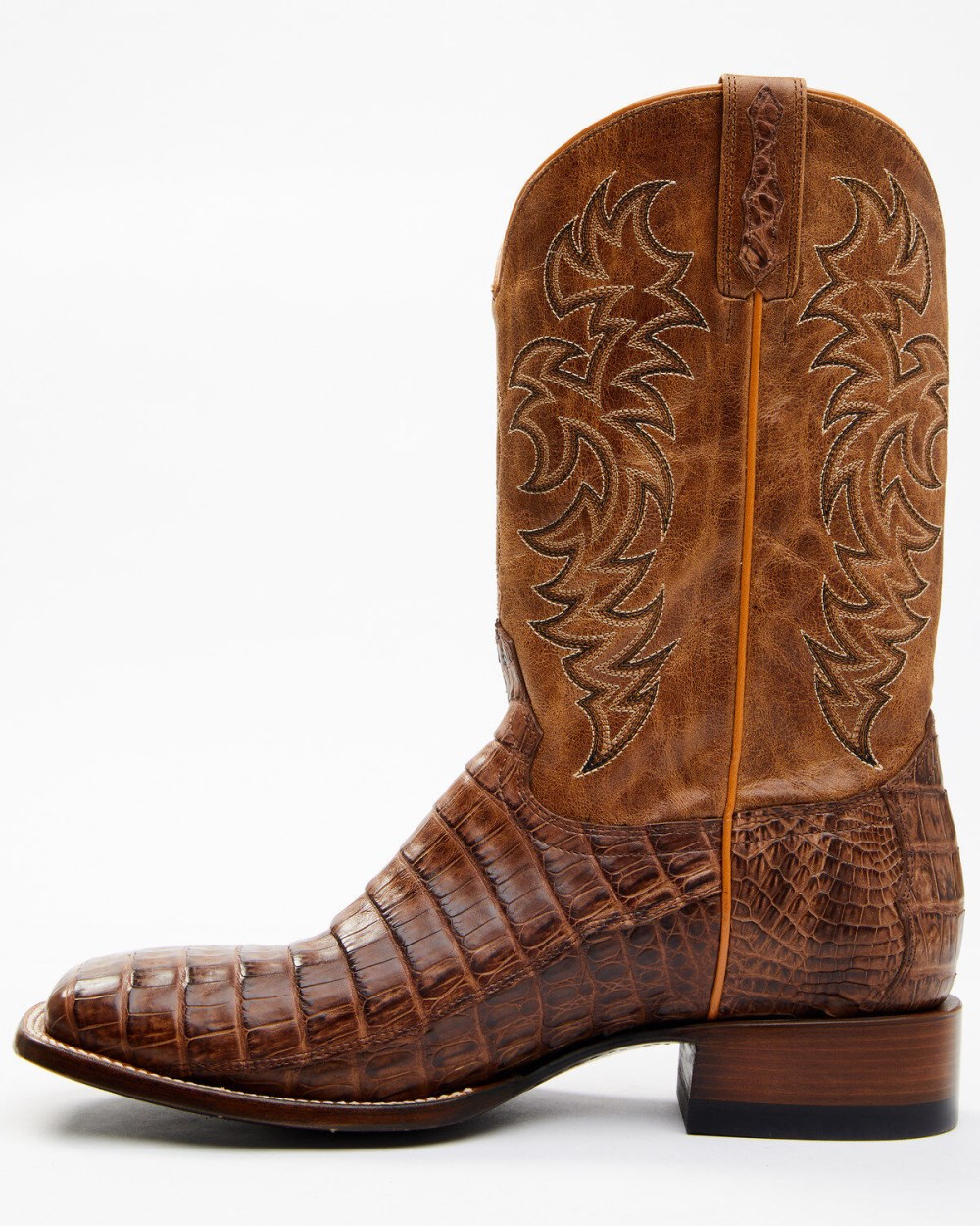 Cody James - Men's Nuez Exotic Caiman Skin Western Boots - Broad Square Toe | Tan