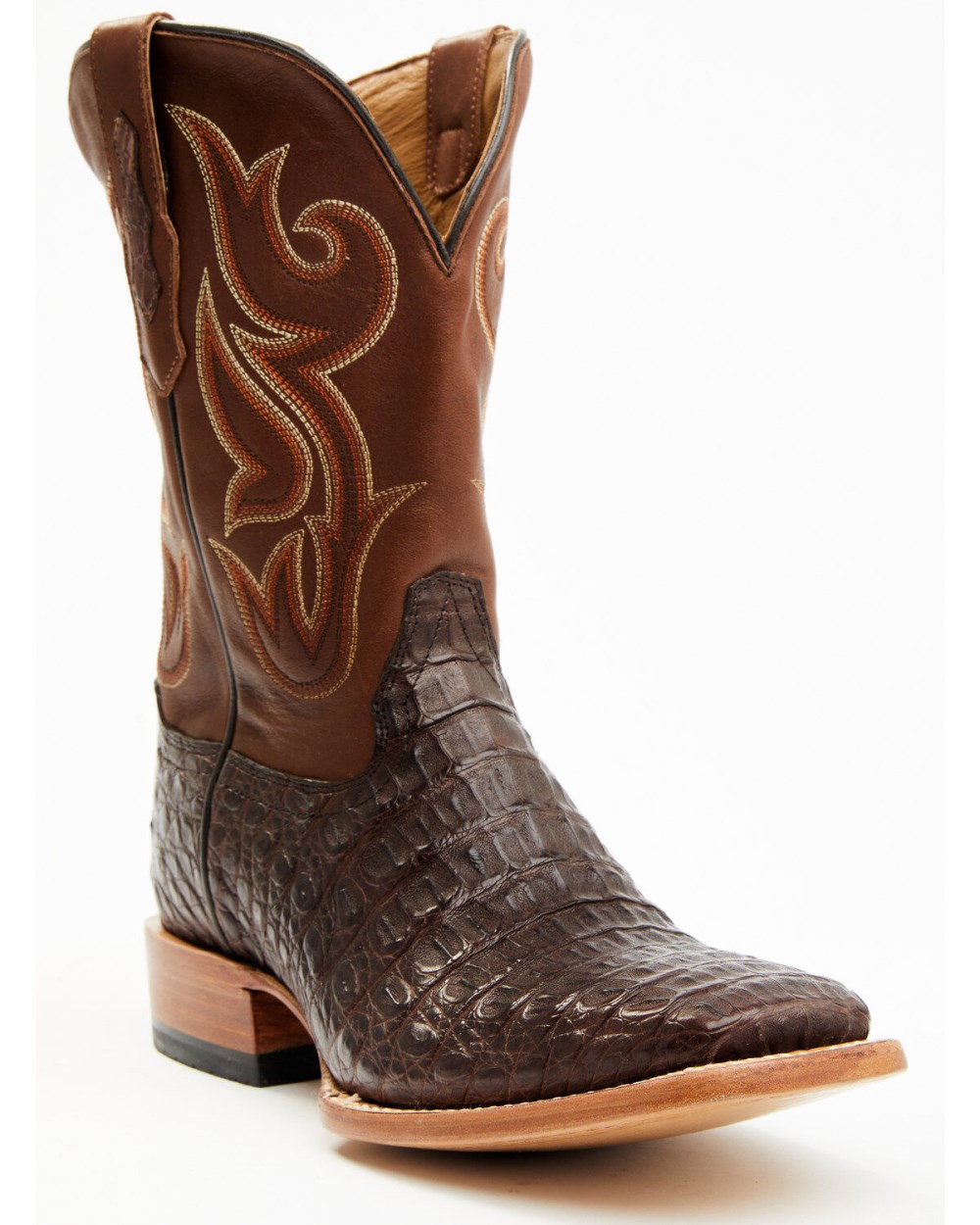 Cody James - Men's Exotic Caiman Western Boots - Broad Square Toe | Brown Cody James - Men's Exotic Caiman Western Boots - Broad Square Toe | Brown