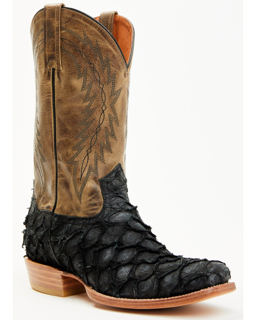 Cody James - Men's Vaqueras Exotic Pirarucu Western Boots - Square Toe | Black Cody James - Men's Vaqueras Exotic Pirarucu Western Boots - Square Toe | Black
