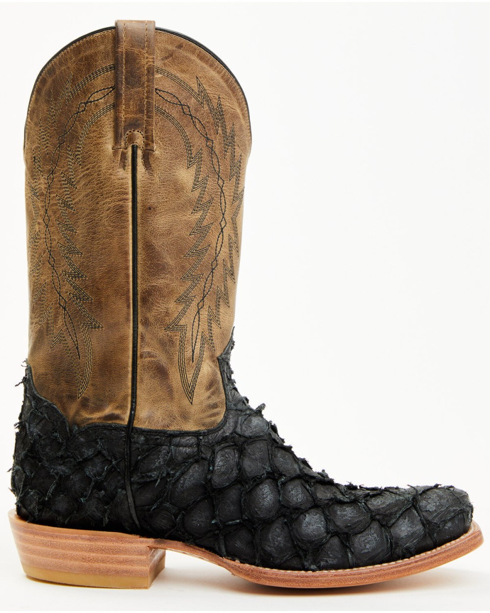 Cody James - Men's Vaqueras Exotic Pirarucu Western Boots - Square Toe | Black Cody James - Men's Vaqueras Exotic Pirarucu Western Boots - Square Toe | Black