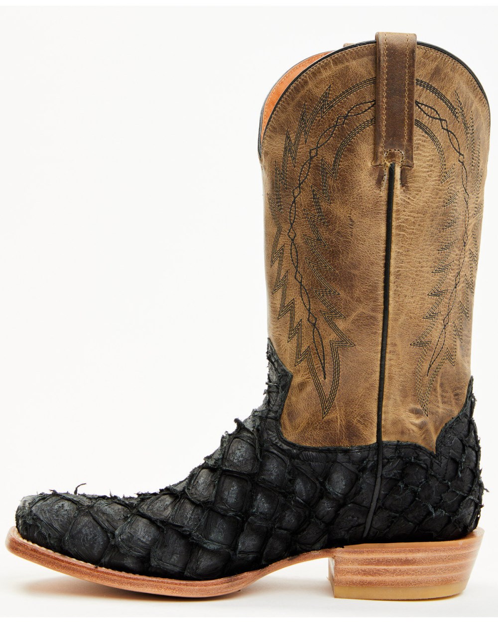 Cody James - Men's Vaqueras Exotic Pirarucu Western Boots - Square Toe | Black Cody James - Men's Vaqueras Exotic Pirarucu Western Boots - Square Toe | Black