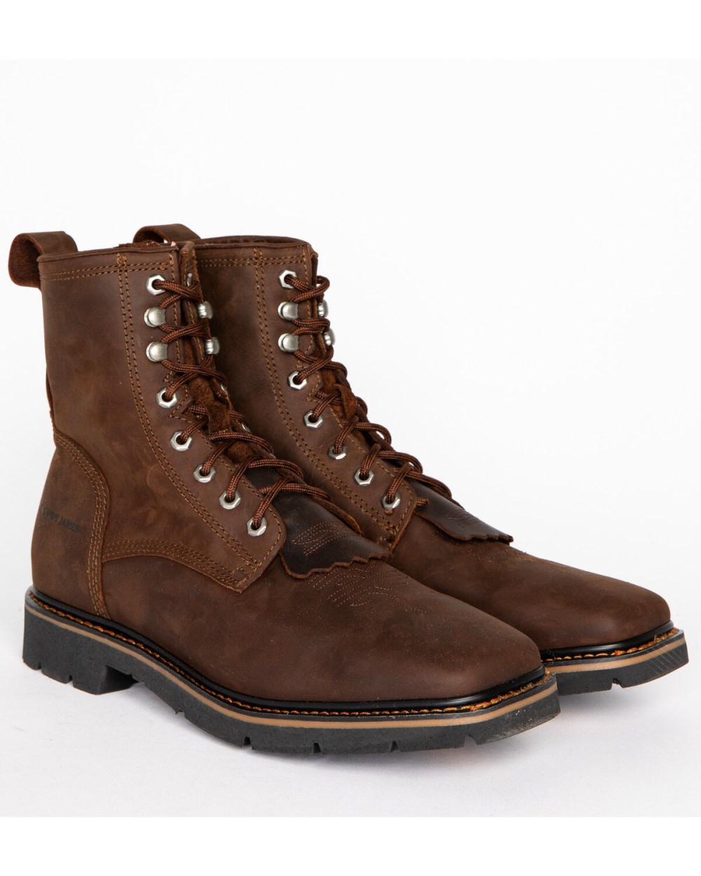 Cody James - Men's Mustang Lace-Up Kiltie Work Boots - Soft Toe | Brown Cody James - Men's Mustang Lace-Up Kiltie Work Boots - Soft Toe | Brown