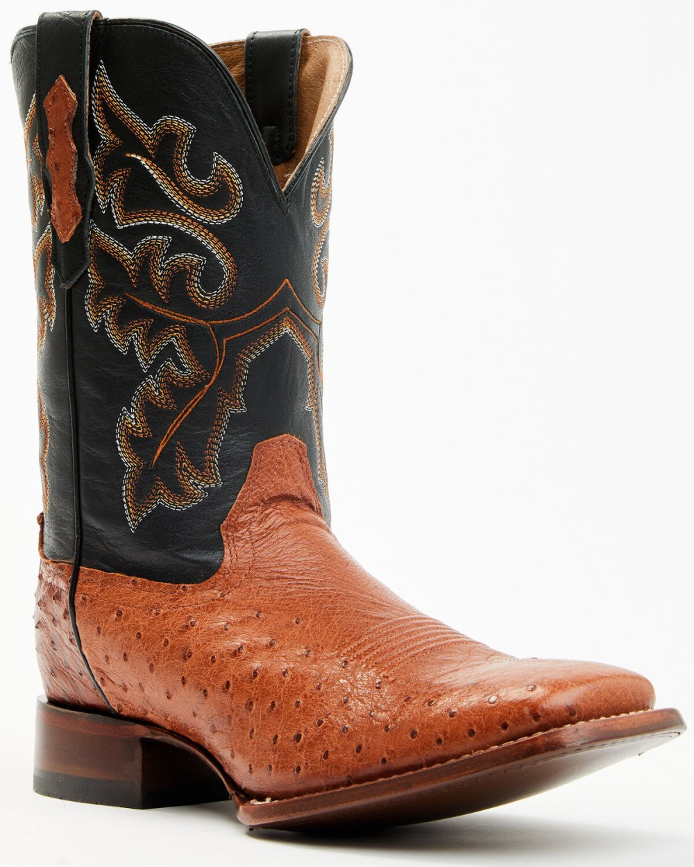 Cody James - Men's Exotic Ostrich Western Boots - Broad Square Toe | Cognac Cody James - Men's Exotic Ostrich Western Boots - Broad Square Toe | Cognac