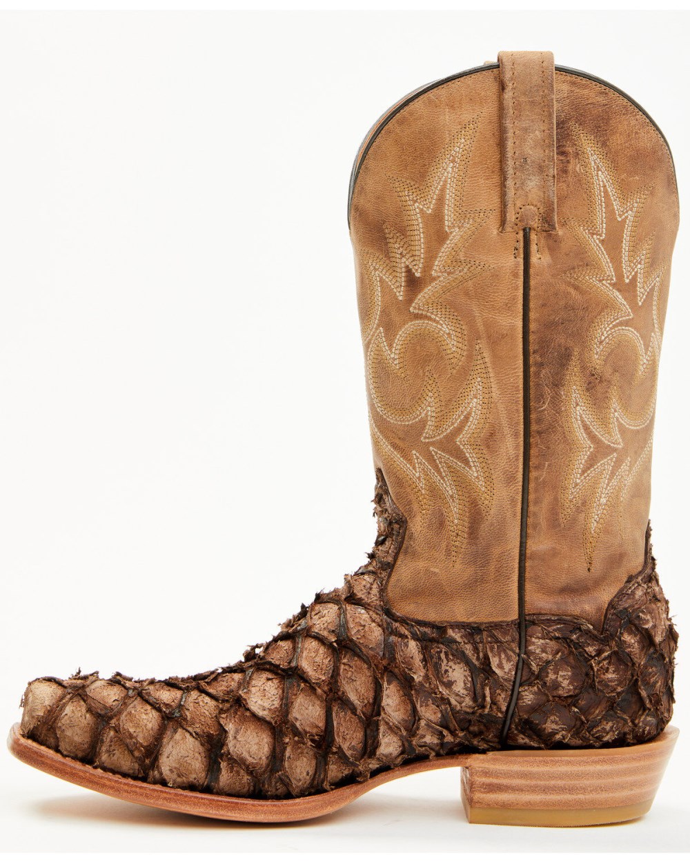 Cody James - Men's Vaqueras Exotic Pirarucu Western Boots - Square Toe | Sand Cody James - Men's Vaqueras Exotic Pirarucu Western Boots - Square Toe | Sand