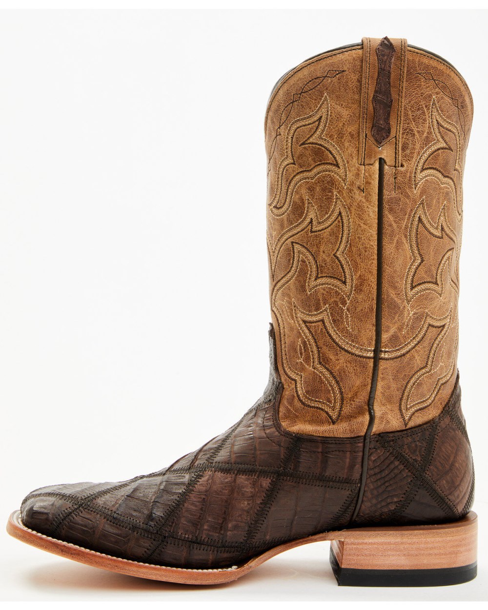 Cody James - Men's Exotic Caiman Western Boots - Broad Square Toe | Brown Cody James - Men's Exotic Caiman Western Boots - Broad Square Toe | Brown