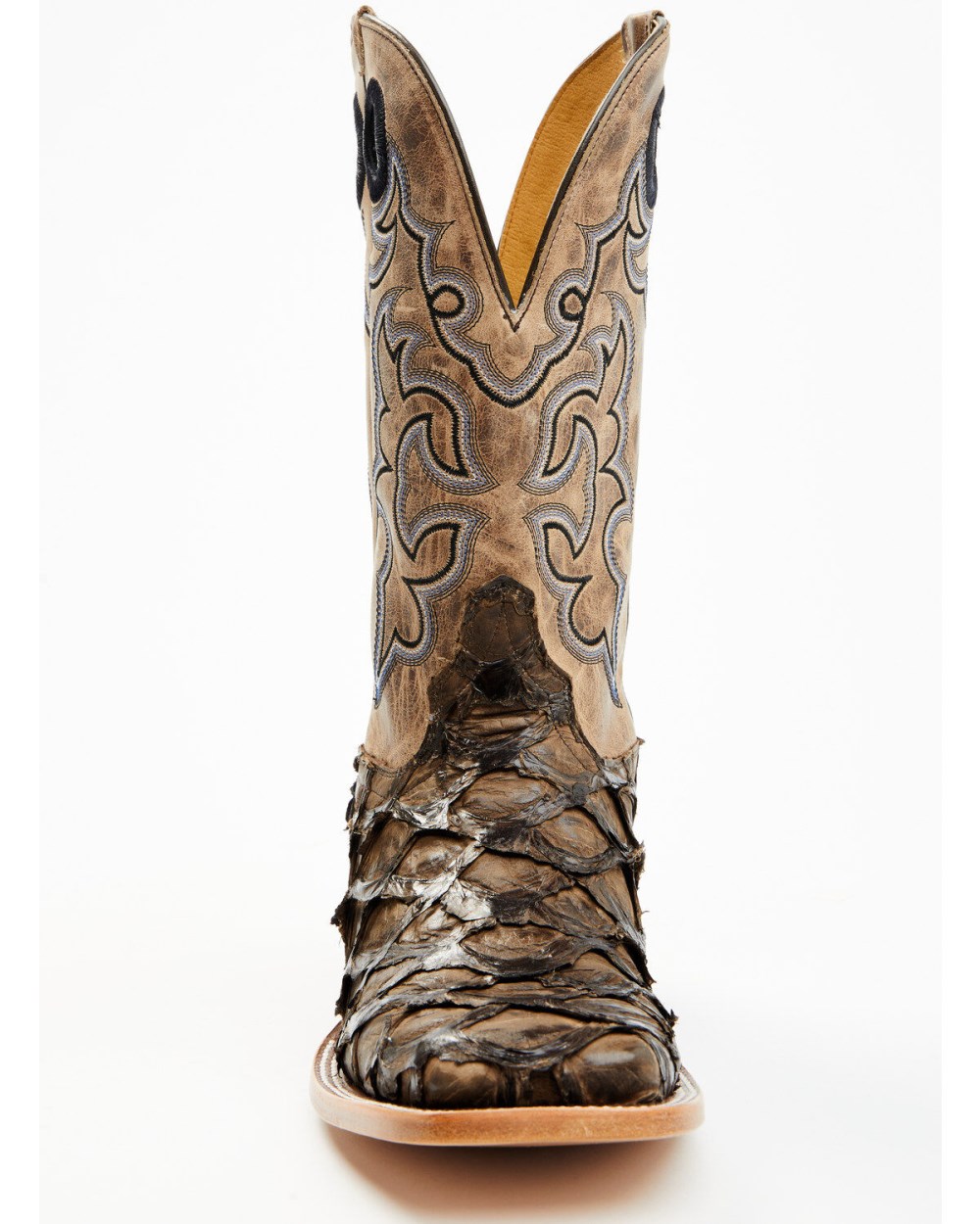 Cody James - Men's Exotic Pirarucu Western Boots - Broad Square Toe | Brown