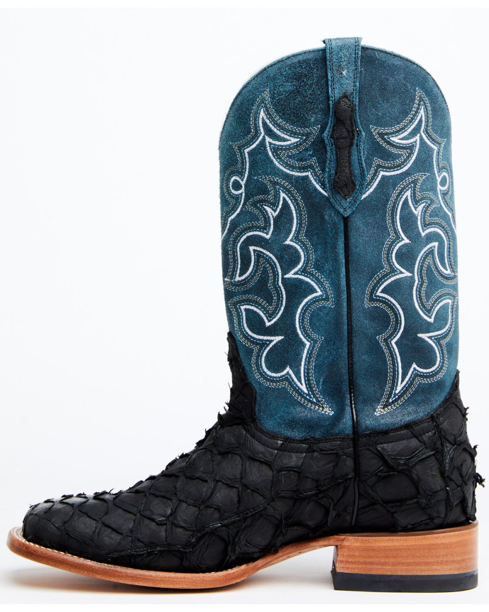 Cody James - Men's Pirarucu Soul Western Exotic Boot - Broad Square Toe | Blue