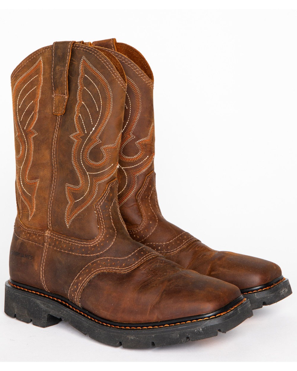 Cody James - Men's Broad Square Toe Western Work Boots | Brown Cody James - Men's Broad Square Toe Western Work Boots | Brown