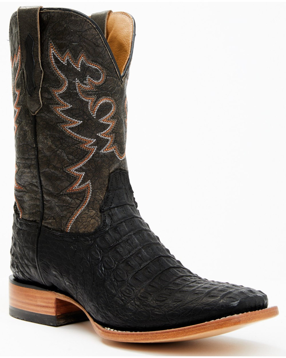 Cody James - Men's Exotic Caiman Belly Western Boots - Broad Square Toe | Black