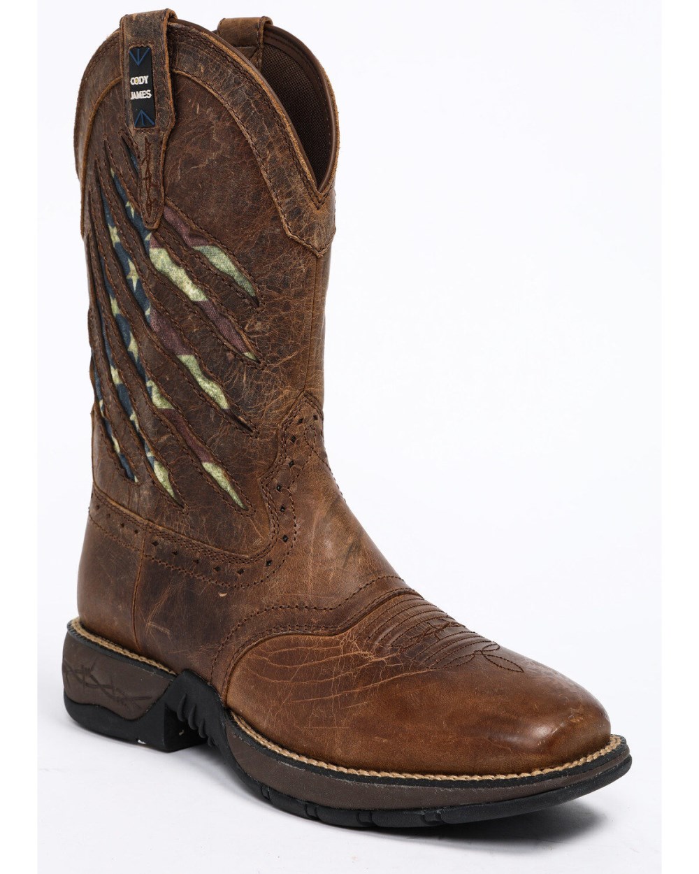 Cody James - Men's Scratch American Flag Lite Performance Western Boots - Square Toe | Brown Cody James - Men's Scratch American Flag Lite Performance Western Boots - Square Toe | Brown