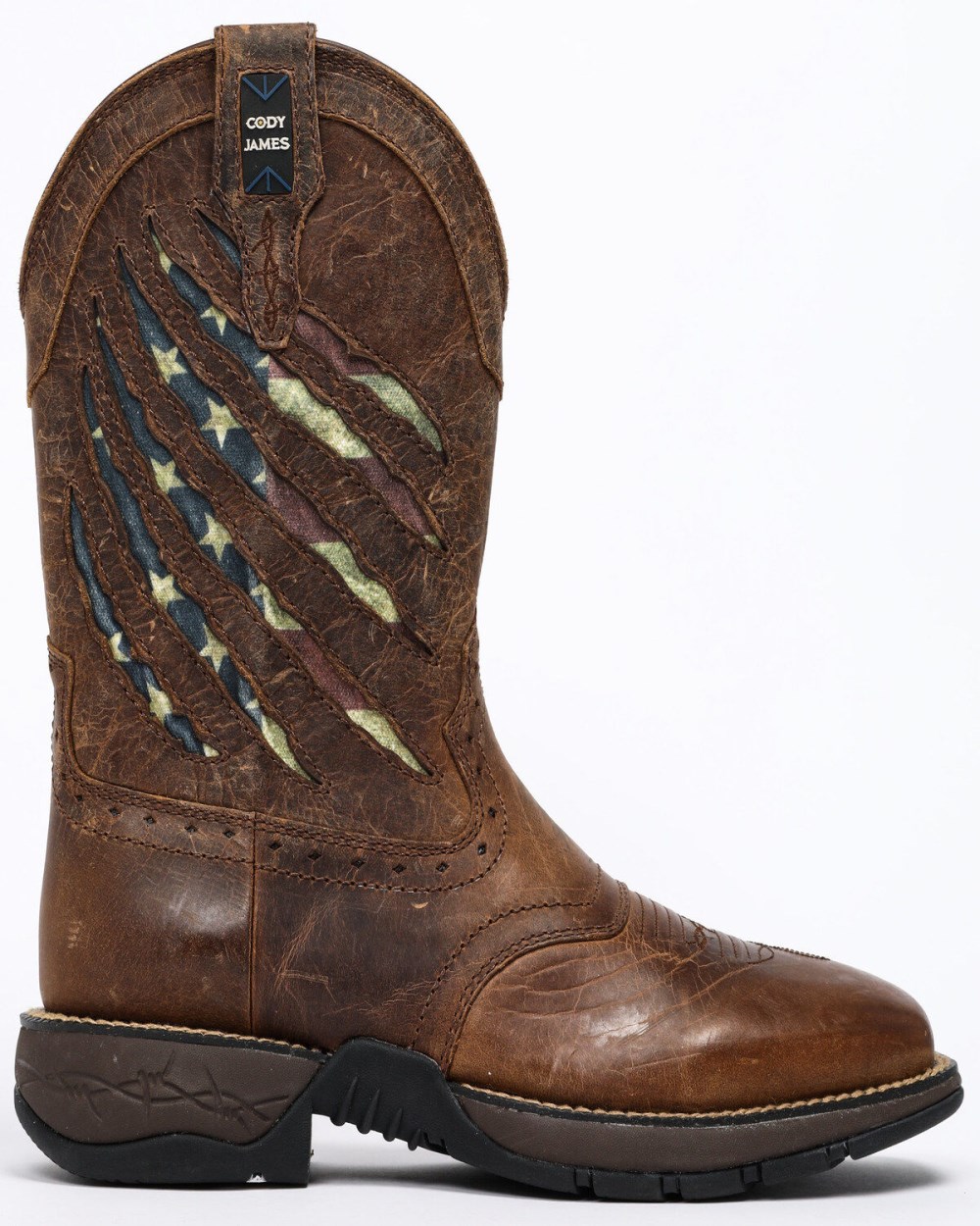 Cody James - Men's Scratch American Flag Lite Performance Western Boots - Square Toe | Brown Cody James - Men's Scratch American Flag Lite Performance Western Boots - Square Toe | Brown