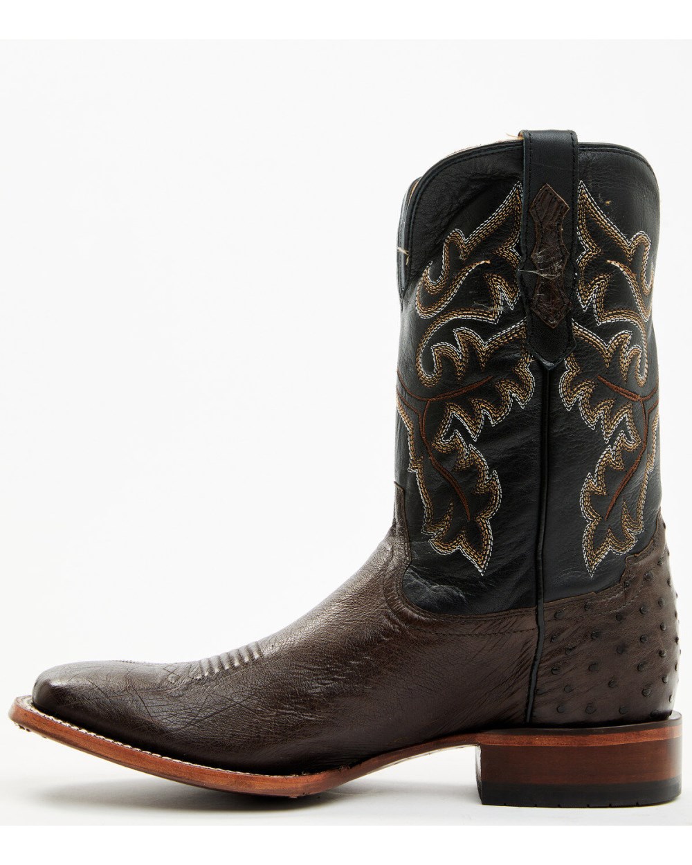 Cody James - Men's Exotic Ostrich Western Boots - Broad Square Toe | Chocolate