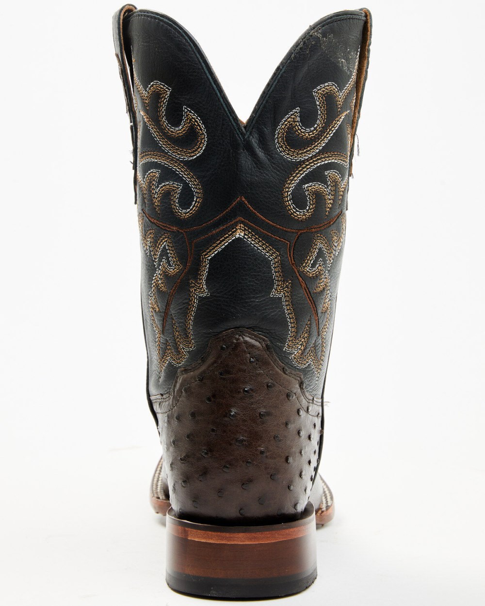 Cody James - Men's Exotic Ostrich Western Boots - Broad Square Toe | Chocolate