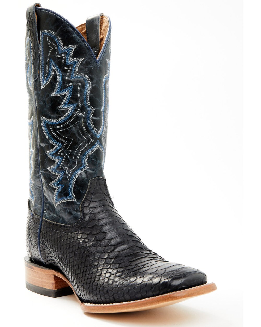 Cody James - Men's Exotic Python Western Boots - Broad Square Toe | Black