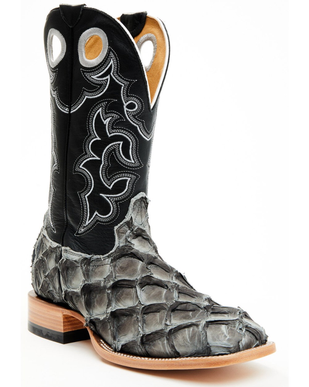 Cody James - Men's Exotic Pirarucu Western Boots - Broad Square Toe | Black