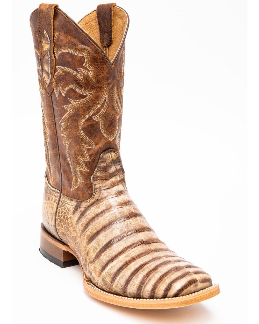 Cody James - Men's Caiman Belly Western Boots - Broad Square Toe | Brown
