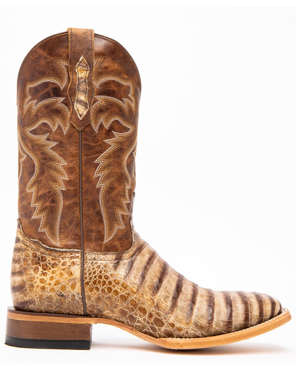 Cody James - Men's Caiman Belly Western Boots - Broad Square Toe | Brown