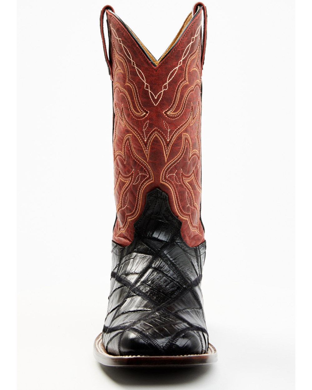 Cody James - Men's Exotic Caiman Western Boots - Broad Square Toe | Red Cody James - Men's Exotic Caiman Western Boots - Broad Square Toe | Red