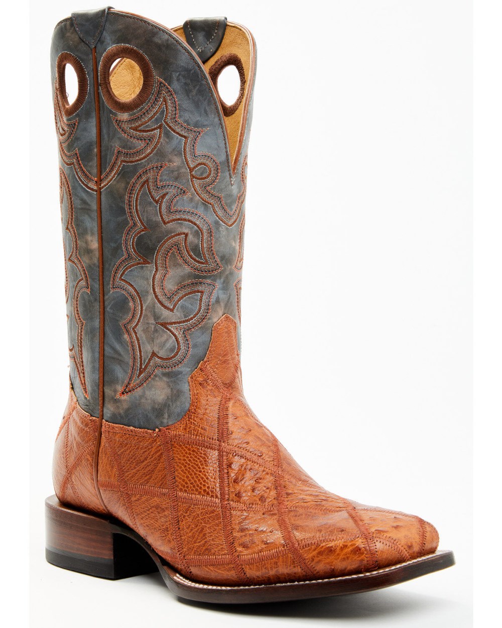 Cody James - Men's Exotic Ostrich Western Boots - Broad Square Toe | Cognac Cody James - Men's Exotic Ostrich Western Boots - Broad Square Toe | Cognac