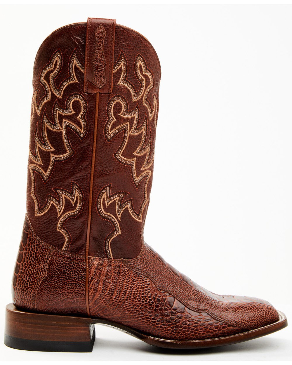 Cody James - Men's Brandy Ostrich Leg Exotic Western Boots - Broad Square Toe | Red Cody James - Men's Brandy Ostrich Leg Exotic Western Boots - Broad Square Toe | Red