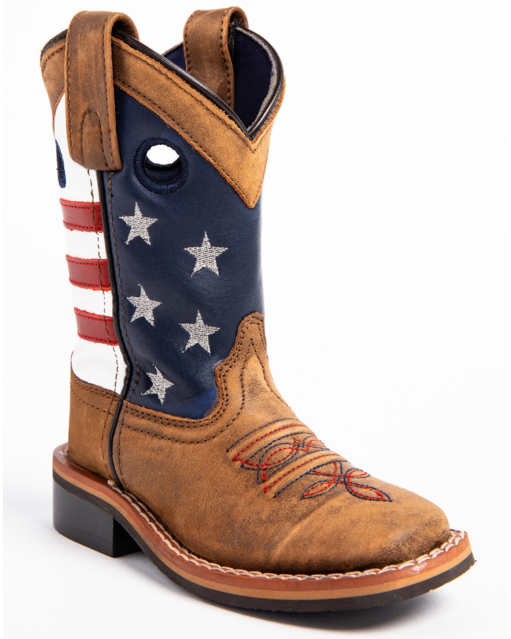 Cody James - Boys' USA Flag Western Boots - Broad Square Toe | Brown Cody James - Boys' USA Flag Western Boots - Broad Square Toe | Brown