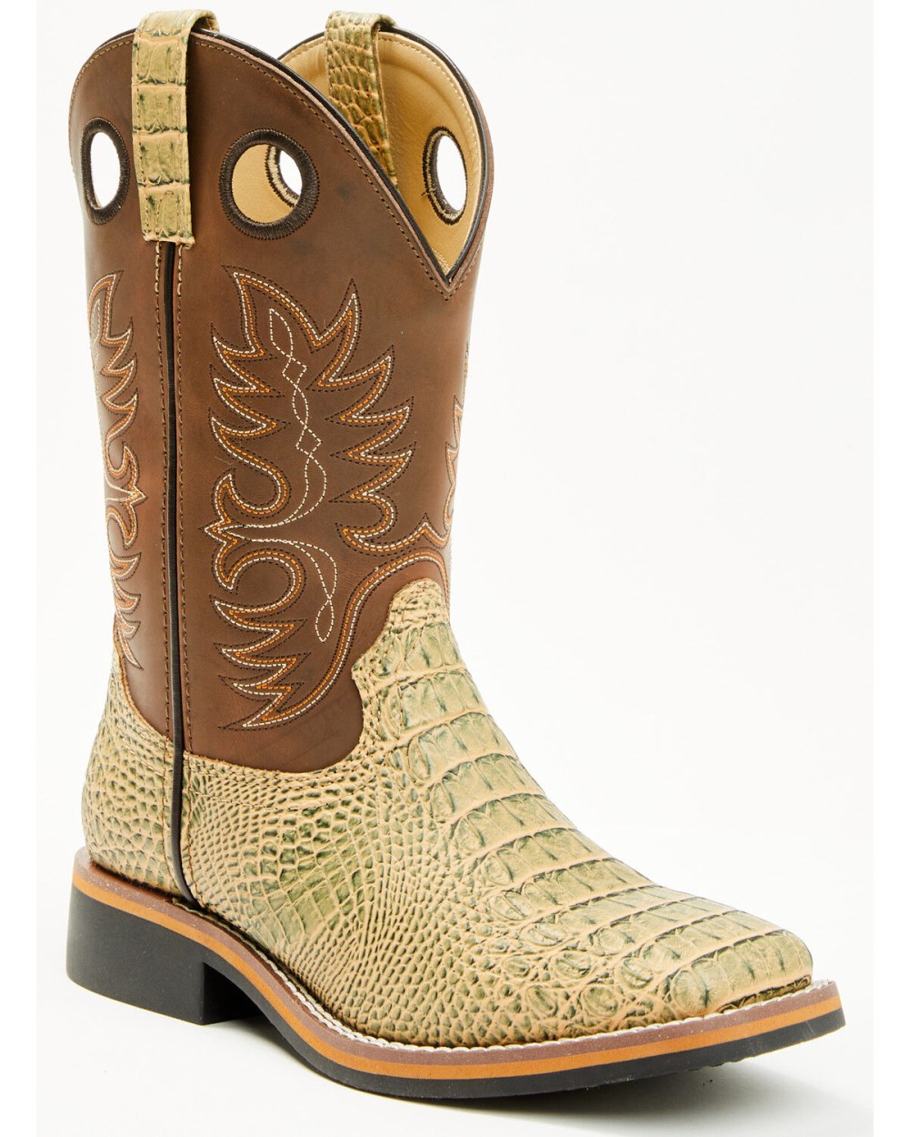 Cody James - Little Boys' Gator Print Western Boots - Broad Square Toe | Brown Cody James - Little Boys' Gator Print Western Boots - Broad Square Toe | Brown
