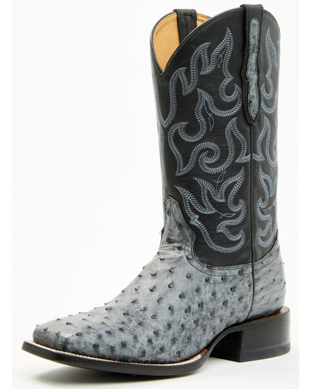 Cody James - Men's Exotic Full Quill Ostrich Western Boots - Broad Square Toe | Grey Cody James - Men's Exotic Full Quill Ostrich Western Boots - Broad Square Toe | Grey