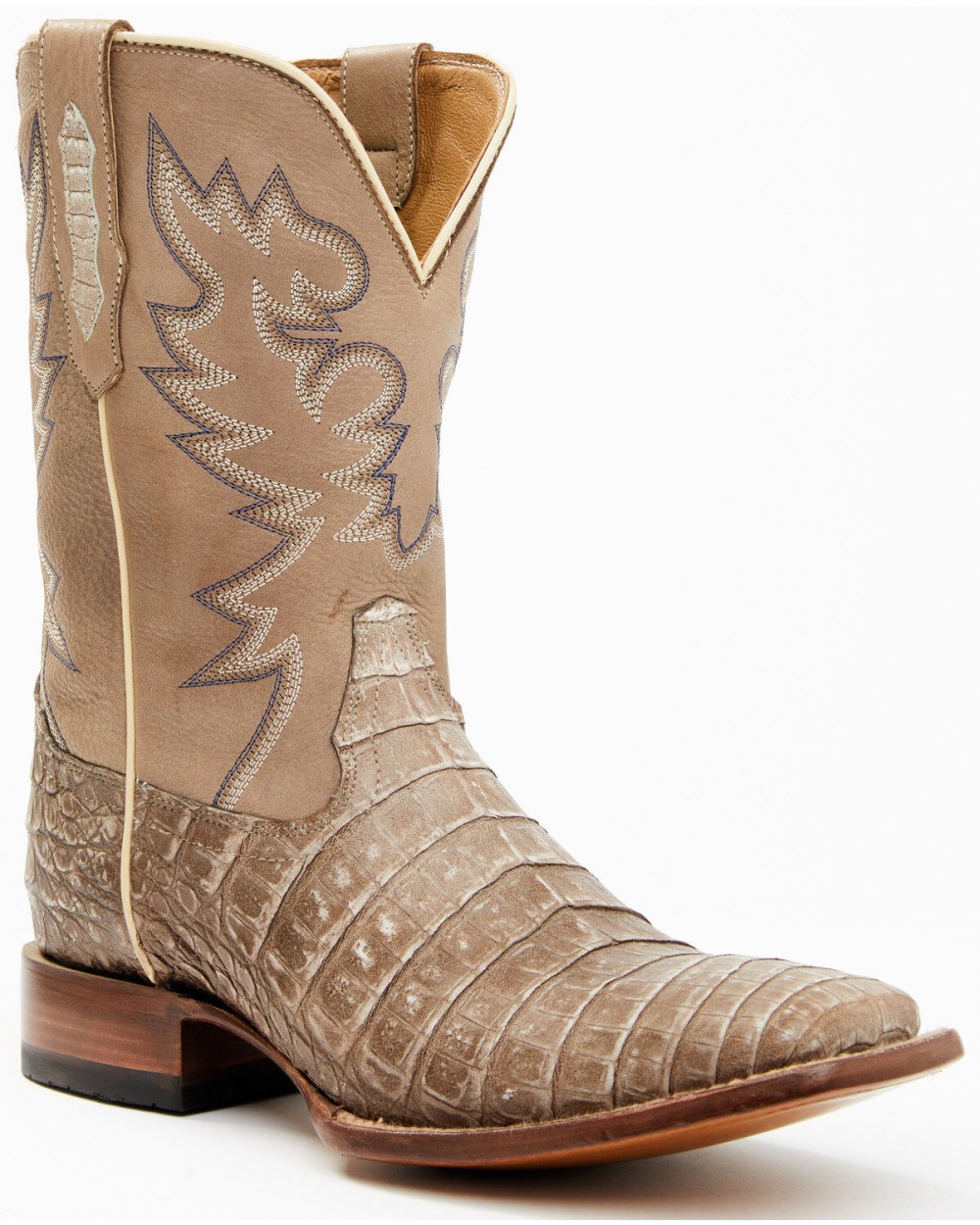 Cody James - Men's Exotic Caiman Belly Western Boots - Broad Square Toe | Tan