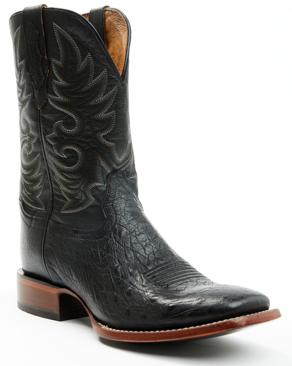 Cody James - Men's Exotic Full Quill Ostrich Western Boots - Broad Square Toe | Black Cody James - Men's Exotic Full Quill Ostrich Western Boots - Broad Square Toe | Black