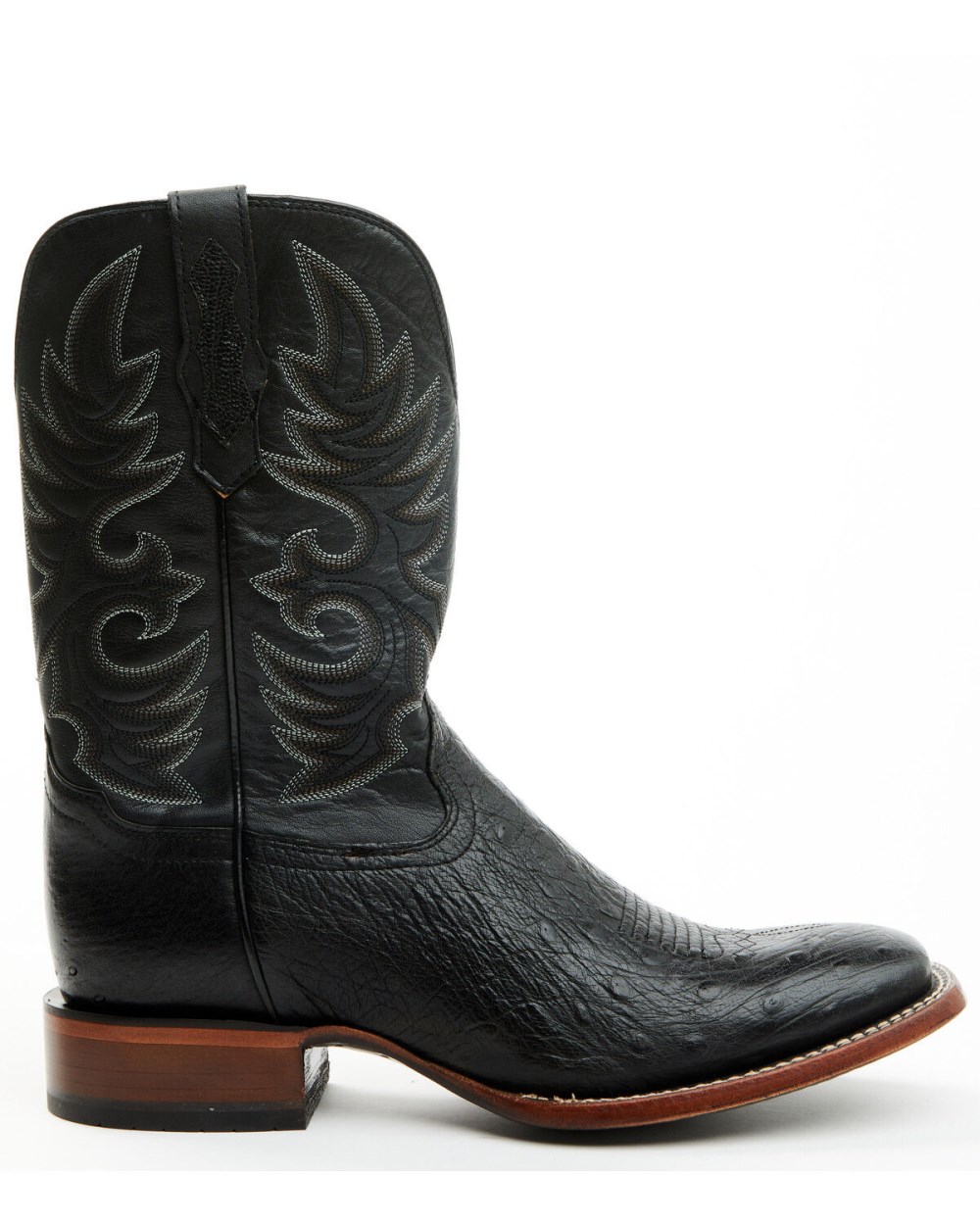 Cody James - Men's Exotic Full Quill Ostrich Western Boots - Broad Square Toe | Black Cody James - Men's Exotic Full Quill Ostrich Western Boots - Broad Square Toe | Black