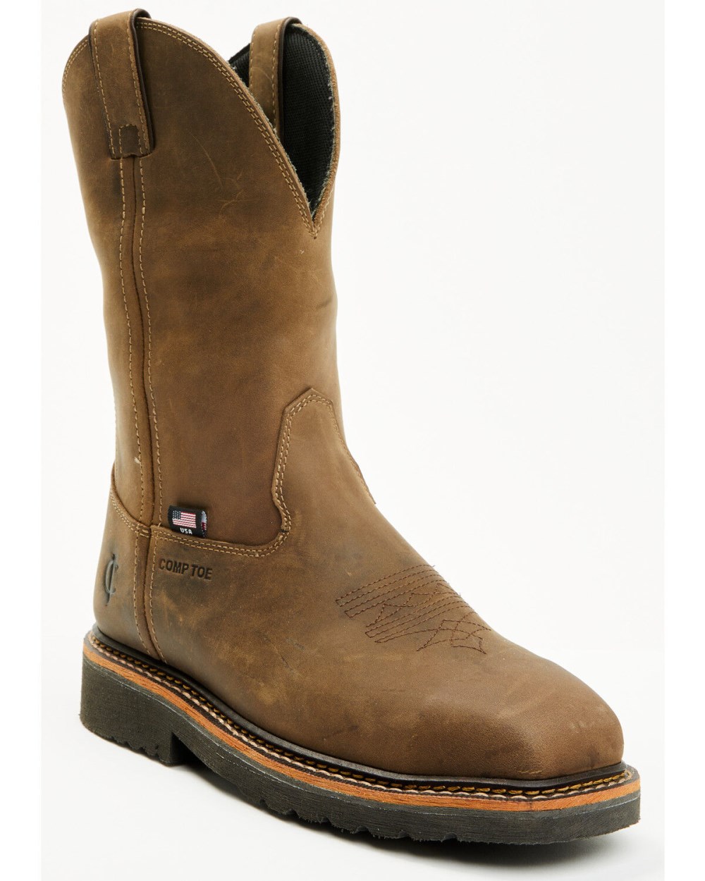 Cody James - Men's Pull-On Waterproof Work Boots - Composite Toe | Brown Cody James - Men's Pull-On Waterproof Work Boots - Composite Toe | Brown