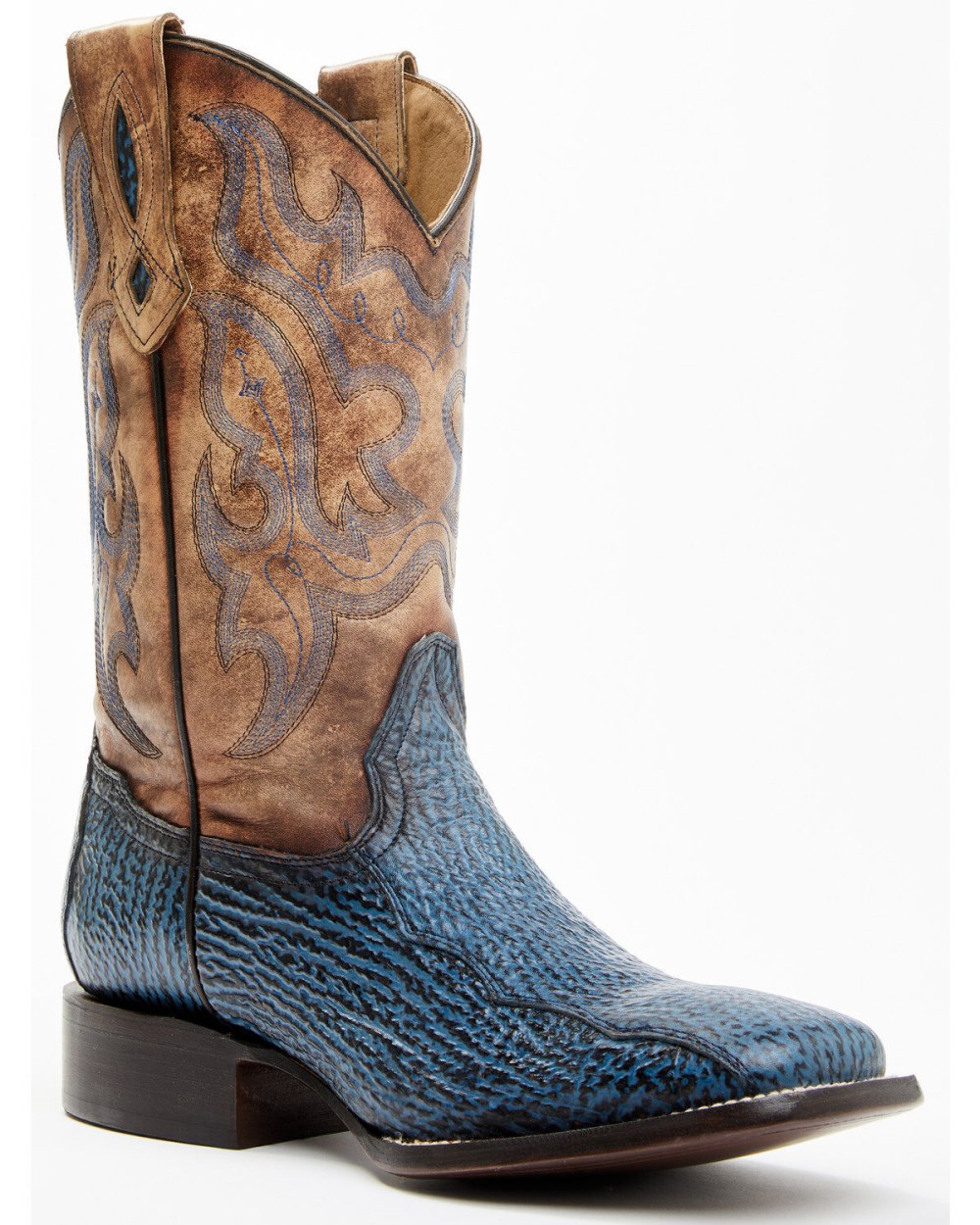 Cody James - Men's Exotic Shark Western Boots - Broad Square Toe | Blue Cody James - Men's Exotic Shark Western Boots - Broad Square Toe | Blue