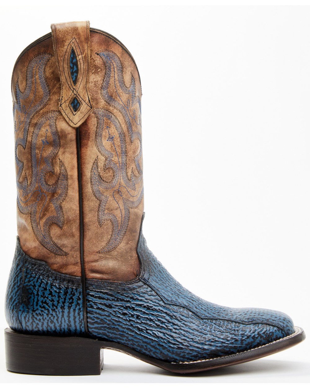 Cody James - Men's Exotic Shark Western Boots - Broad Square Toe | Blue Cody James - Men's Exotic Shark Western Boots - Broad Square Toe | Blue