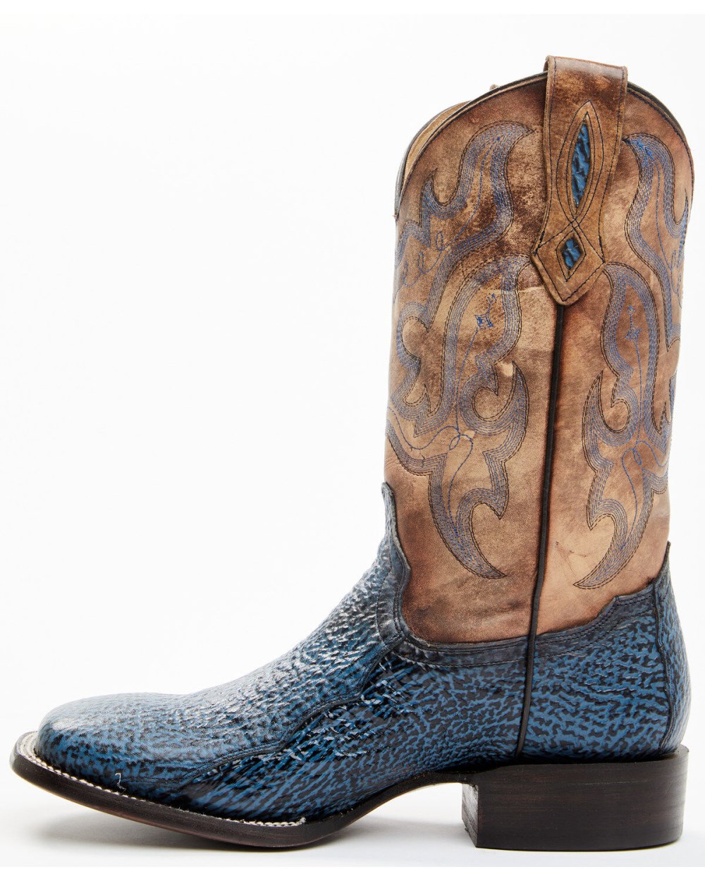 Cody James - Men's Exotic Shark Western Boots - Broad Square Toe | Blue Cody James - Men's Exotic Shark Western Boots - Broad Square Toe | Blue