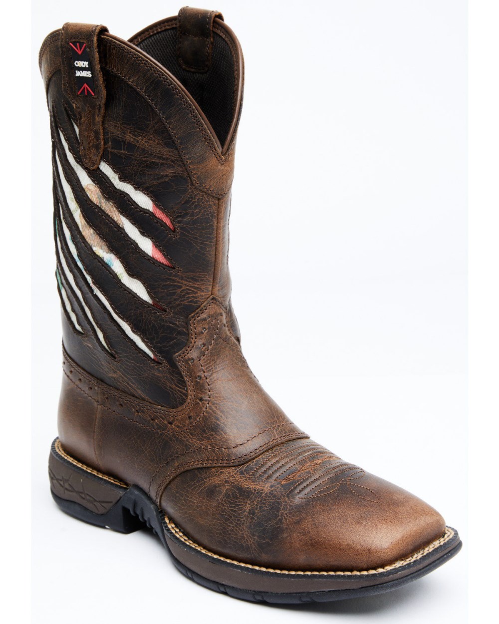 Cody James - Men's Scratch Mexico Flag Lite Performance Western Boots - Broad Square Toe | Brown Cody James - Men's Scratch Mexico Flag Lite Performance Western Boots - Broad Square Toe | Brown