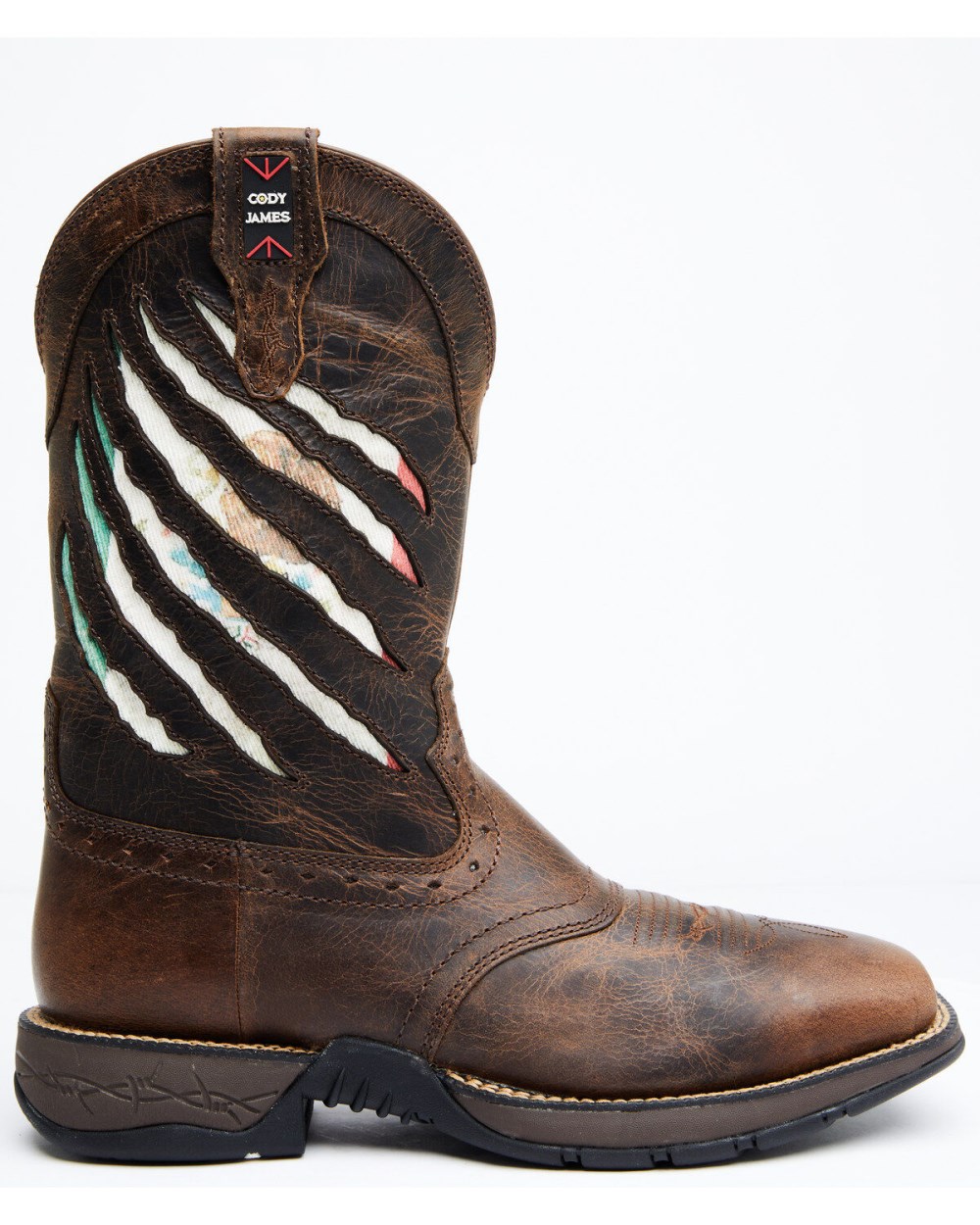 Cody James - Men's Scratch Mexico Flag Lite Performance Western Boots - Broad Square Toe | Brown Cody James - Men's Scratch Mexico Flag Lite Performance Western Boots - Broad Square Toe | Brown