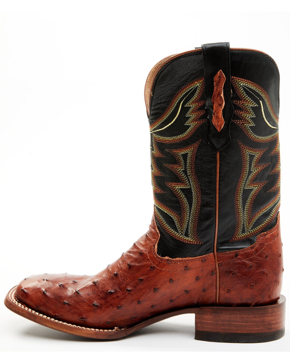 Cody James - Men's Exotic Full-Quill Ostrich Western Boots - Broad Square Toe | Cognac