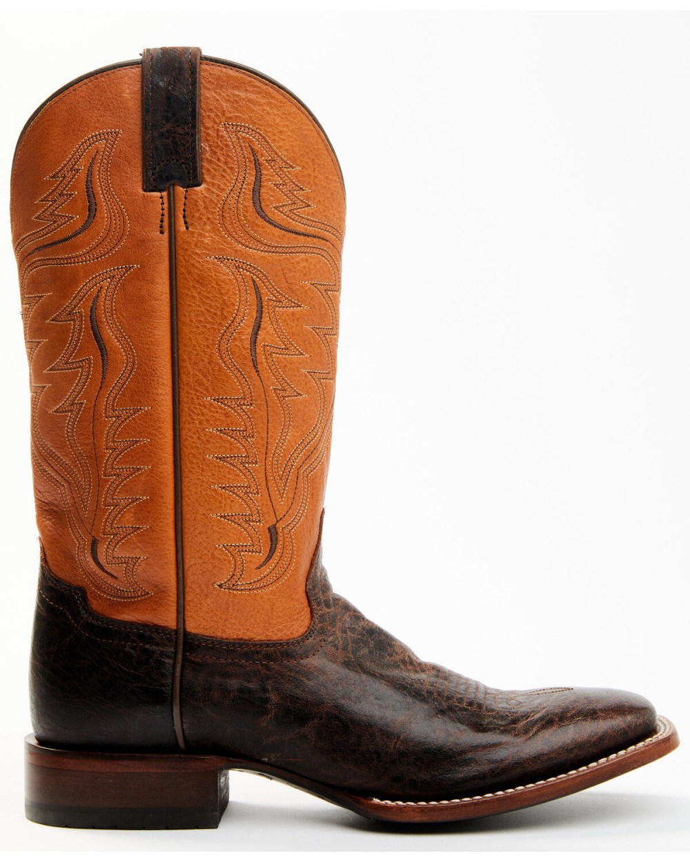 Cody James - Men's Melbourne Cognac Leather Western Boots - Broad Square Toe | Orange Cody James - Men's Melbourne Cognac Leather Western Boots - Broad Square Toe | Orange