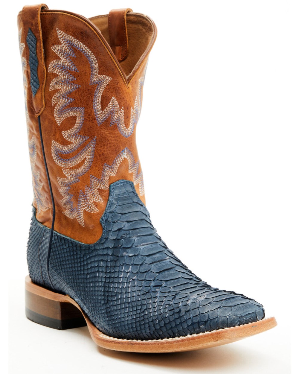 Cody James - Men's Exotic Python Vulturno Western Boots - Broad Square Toe | Blue Cody James - Men's Exotic Python Vulturno Western Boots - Broad Square Toe | Blue