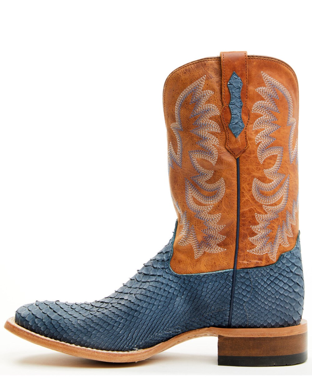 Cody James - Men's Exotic Python Vulturno Western Boots - Broad Square Toe | Blue Cody James - Men's Exotic Python Vulturno Western Boots - Broad Square Toe | Blue