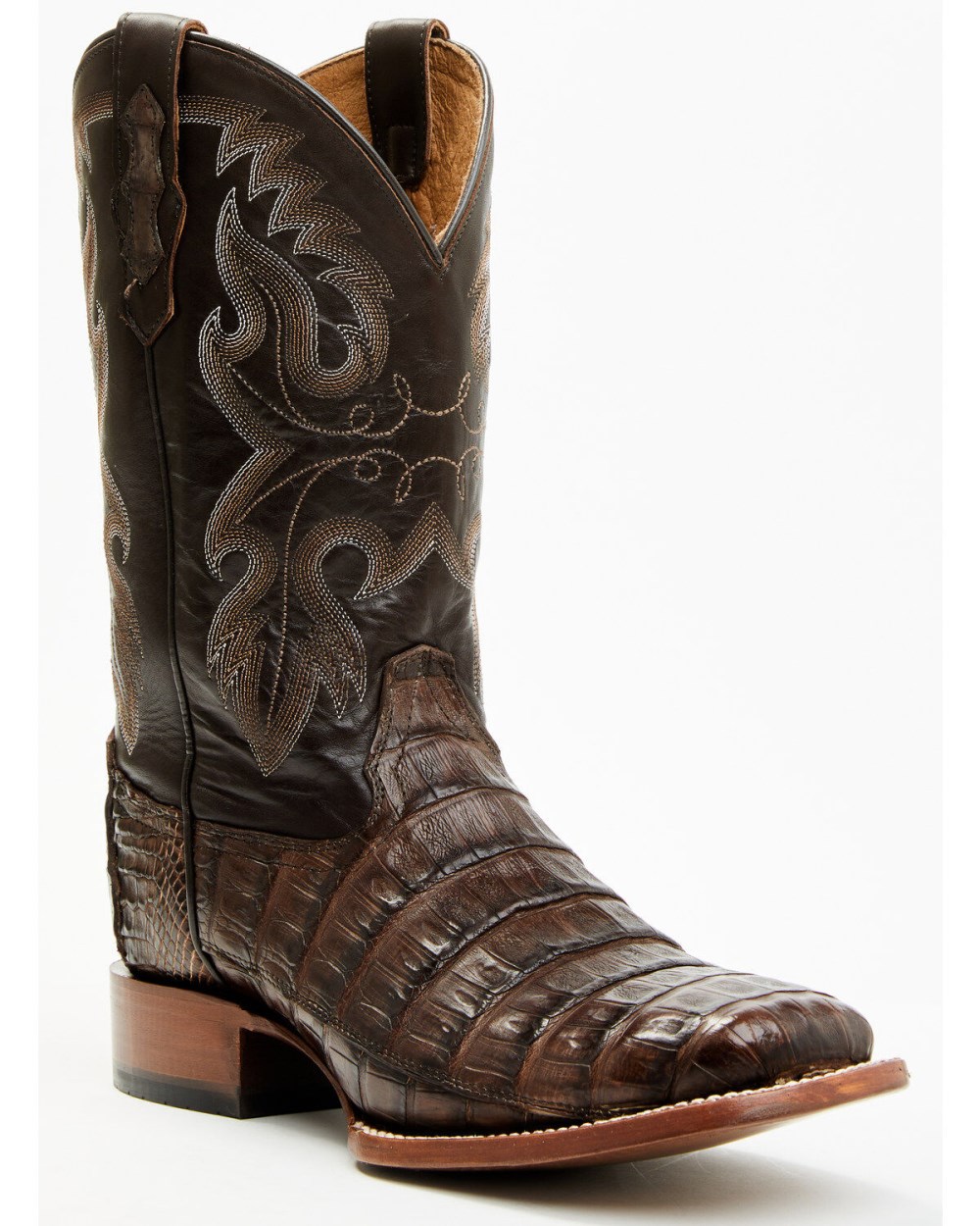 Cody James - Men's Exotic Caiman Tail Skin Western Boots - Broad Square Toe | Dark Brown Cody James - Men's Exotic Caiman Tail Skin Western Boots - Broad Square Toe | Dark Brown