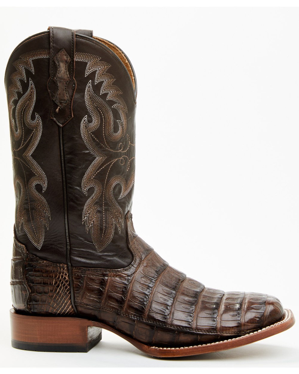 Cody James - Men's Exotic Caiman Tail Skin Western Boots - Broad Square Toe | Dark Brown Cody James - Men's Exotic Caiman Tail Skin Western Boots - Broad Square Toe | Dark Brown