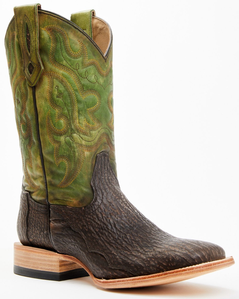 Cody James - Men's Exotic Shark Western Boots - Broad Square Toe | Green Cody James - Men's Exotic Shark Western Boots - Broad Square Toe | Green