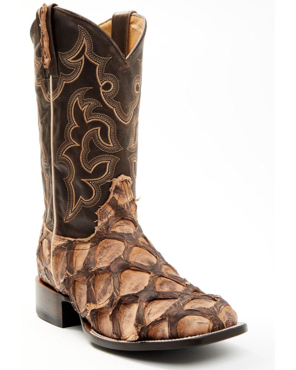 Cody James - Men's Exotic Pirarucu Western Boots - Broad Square Toe | Chocolate Cody James - Men's Exotic Pirarucu Western Boots - Broad Square Toe | Chocolate