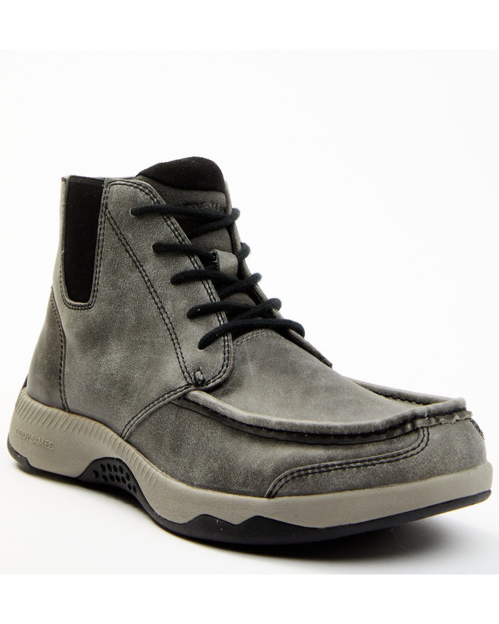 Cody James - Men's Trusted Glacier Lace-Up Casual Chelsea Boots - Moc Toe | Grey Cody James - Men's Trusted Glacier Lace-Up Casual Chelsea Boots - Moc Toe | Grey