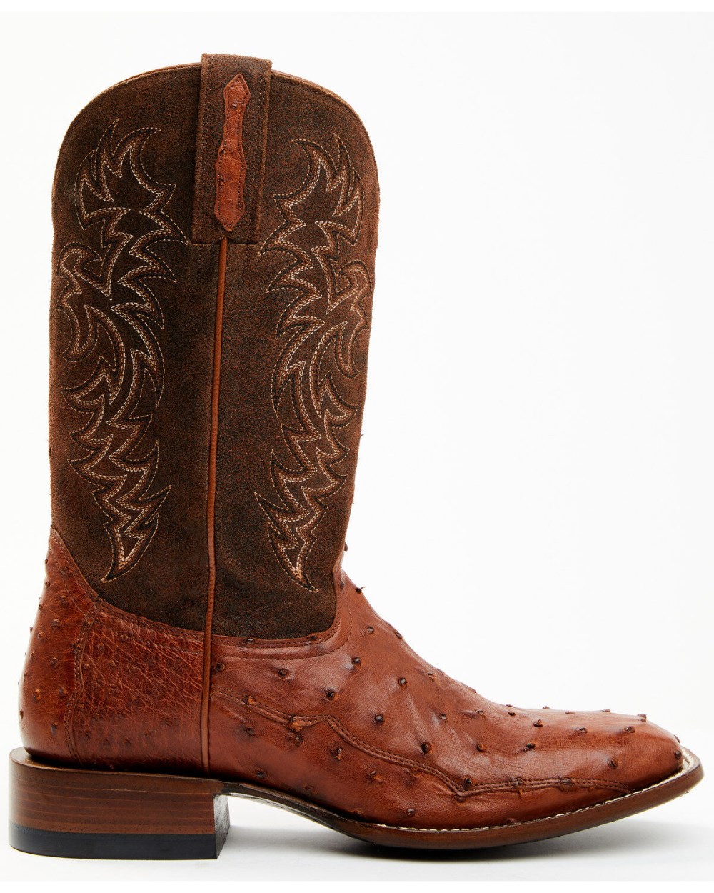 Cody James - Men's Brandy Genuine Ostrich Exotic Western Boots - Broad Square Toe | Red