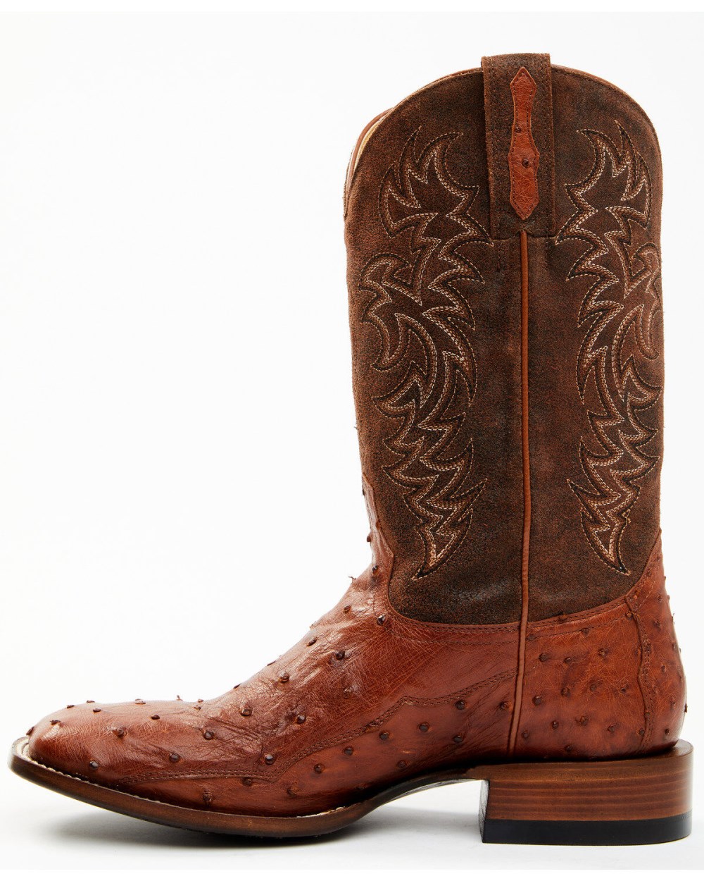 Cody James - Men's Brandy Genuine Ostrich Exotic Western Boots - Broad Square Toe | Red