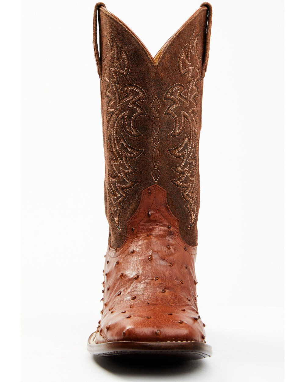 Cody James - Men's Brandy Genuine Ostrich Exotic Western Boots - Broad Square Toe | Red